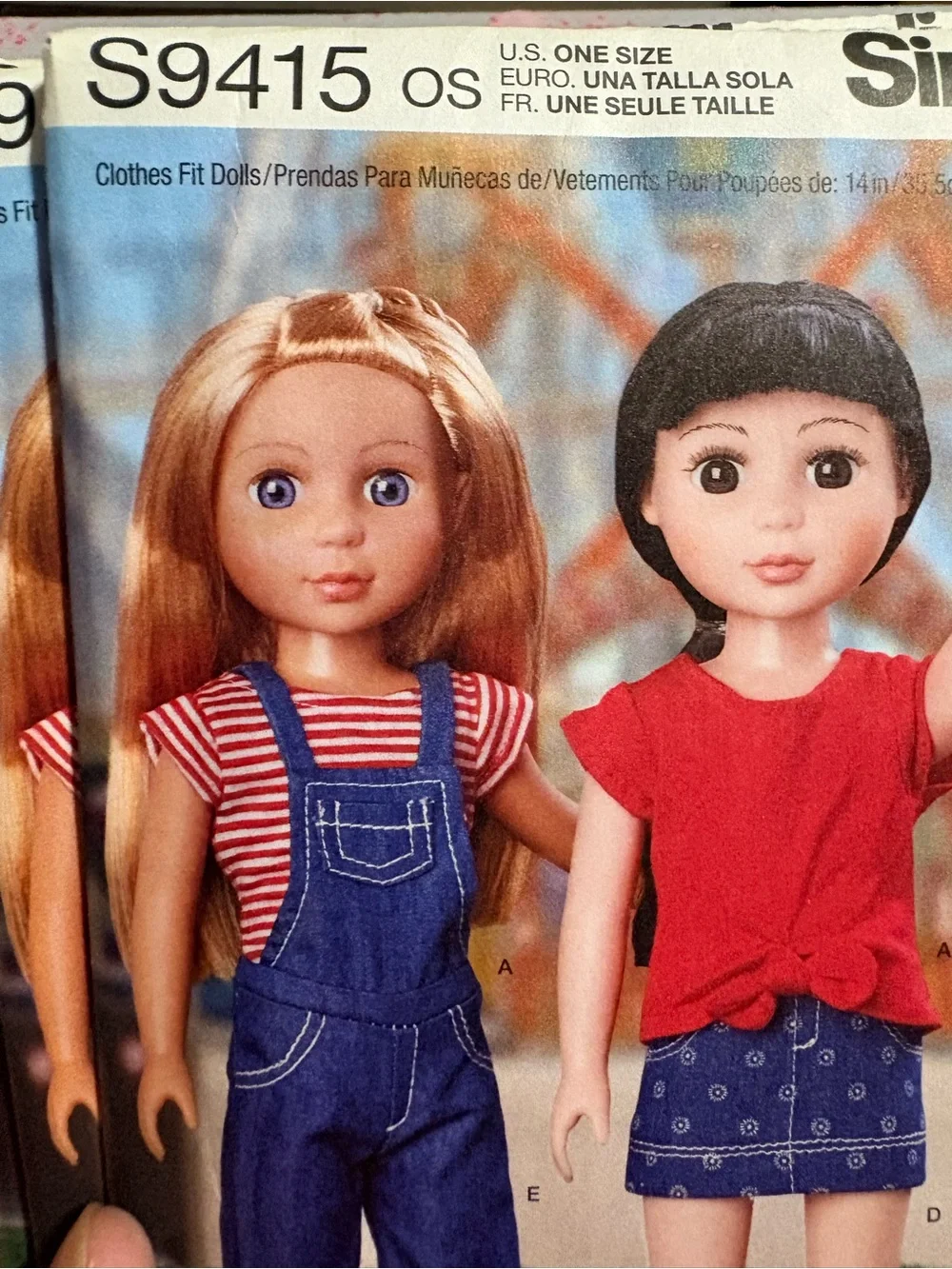 BN UNCUT SIMPLICITY 9415 OS DOLL CLOTHES SEWING PATTERNS